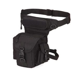 waist drop belt leg bag - black
