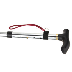 Safety Strap Attached to Folding Walking Stick